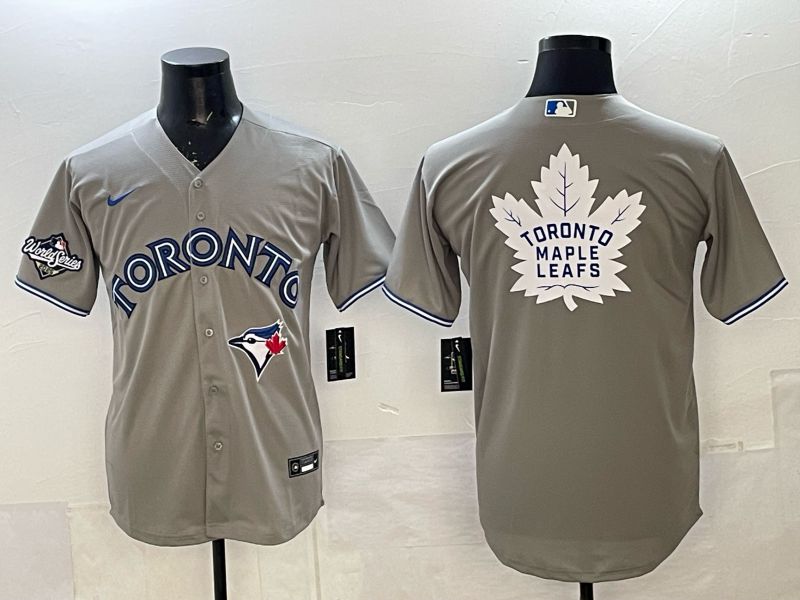 Men 2025 Nike Toronto Blue Jays Blank Grey Game MLB Jersey 01